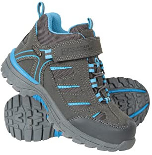 Mountain Warehouse Drift Junior Stiefel für Kinder - Wasserfeste Wanderstiefel, strapazierfähig, atmungsaktiv,mit griffiger Sohle Grau Kinder-Schuhgröße 27 EU