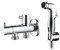 Ibergrif, M22005 Pulverizador de bidé de mano, Pulverizador de bidé portátil para inodoro, Kit de ducha sanitaria con rociador de, Grifo, Kit de ducha de bidé de agua fría de doble manija, Plata