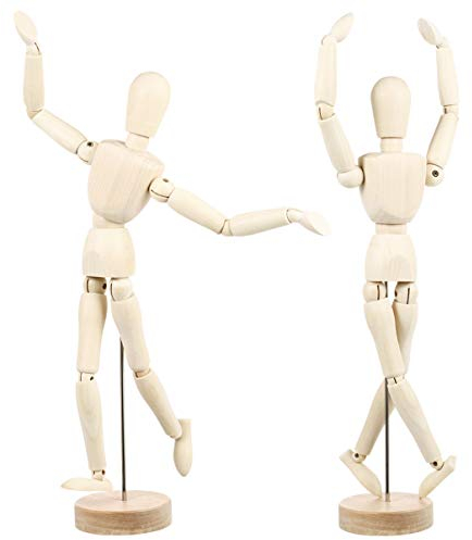 EXCEART 2 Stück Gliederpuppe aus Holz, Modellpuppe Puppe Paintersisters Gliederpuppe mannequin holzfiguren zum Zeichnen flexibel ästhetisch gelenkig Dekor