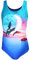 Aquarti Mädchen Badeanzug mit Ringerrücken Print, Farbe: Delfine Mond Rosa/Blau, Größe: 122