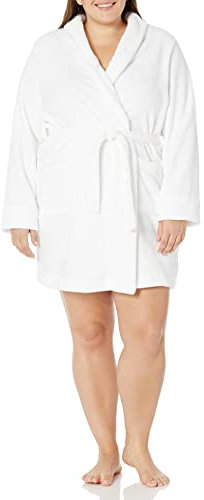 Amazon Essentials Vestaglia in Pile Ai Media Lunghezza - colori fuori produzione Donna, Bianco, 6XL Plus