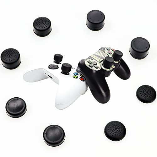 8pcs Joystick Grip para controlador Ps5 Ps4, silicona pulgar Grips Caps Cover Stick analógico para Playstation 5, Playstation 4 Controller, Xbox 360, Xbox One Controller (M 8pcs Negro)