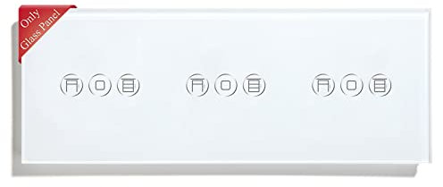BSEED WiFi Interruptor Persiana +WiFi Interruptor Persiana+WiFi Interruptor Persiana Panel de cristal,Panel de vidrio para Smart Interruptor táctil Blanco 228 mm