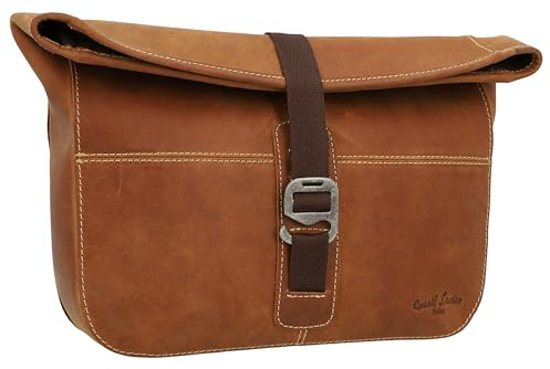Gusti Lenkertasche Leder - Samanta Fahrradschloss Tasche Fahrradtsache Ledertasche Vintage Braun Leder