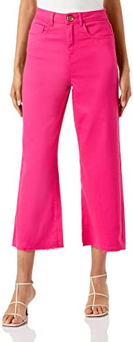 VERO MODA Vmwild Kathy SHR Wide Crop Pants Pantaloni, Rosa Yarrow, (M) W x 32L Donna