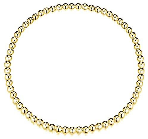 Materia Perlen Armband Frauen gold 925 Silber Stretcharmband 16-17,5cm SA-9-54