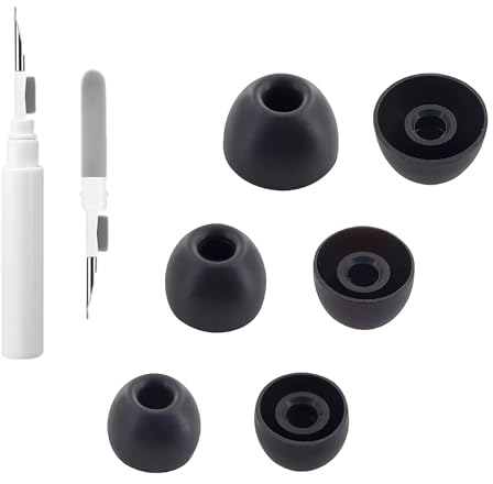 Aiivioll 6-Piece Silicone Ear Tips Set for Beats Fit Pro/Studio Buds With Cleaning Pen 3-in-1 Kit, Replacement Tips (S/M/L) Black