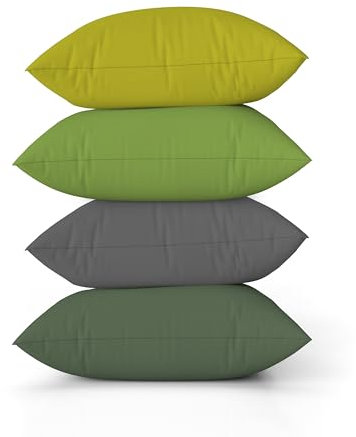 ggaimwf Fodera Cuscini Verdi 40x40cm Tinta unita Copricuscino in lino per divano Gradiente verde Cuscino per letto Stile nordico Colore tundra Fatto a mano Piazza Federe per cuscini Set da 4