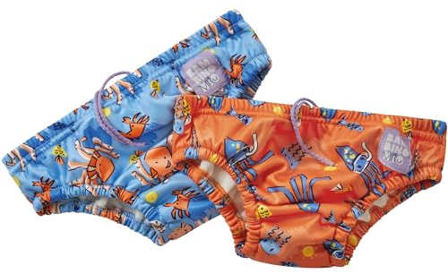Bambino Mio pañal bañador reutilizable, pack de 2 - Burbujas, 6-12 meses, cómodo, ligero y estiloso, para bebés y niños