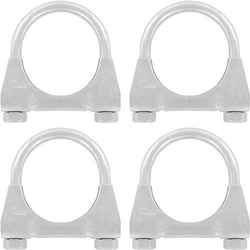 4er Set Edelstahl Bügel Schellen M8 x 45mm extrem belastbare Montageschellen stainless steel heavy duty (4 Stk. M8 x 45mm)