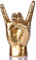 Statue aus goldfarbenem Kunstharz mit Rock-auf-Hand-Geste – dekorative Tischskulptur für Liebhaber der Rockkultur und Musik als Dekoration für Bücherregale, Kaminsims zu Hause oder im Büro (Gold)