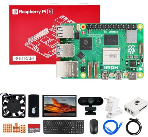 Yahboom AI Robot Developer Kit 8GB,HD 10.1inch Display,Metal Case (with Fan),27W PD Power Adapter,Heat Sink,Wireless Keyboard,USB Camera Supports ROS2 System Provides ROS2 (8GB-Ultimate Kit)