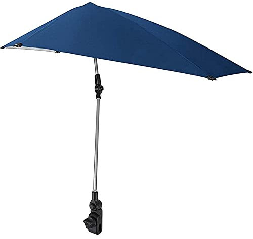 Sujurio Sombrilla de Playa Ajustable, Sombrilla Giratoria de 360 Grados con Abrazadera Universal, para Silla de Playa, Silla de Patio