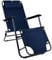 etc-shop Klappstuhl Gartenstuhl mit Kopfkissen Strandstuhl Sonnenliege Hochlehner Campingstuhl Liegestuhl klappbar, Metall Textil blau schwarz, max. 100kg, L 153 cm