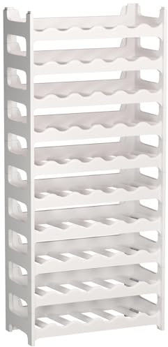 ARTECSIS Weinregal stapelbar Kunststoff für 60 Flaschen, stabiles Flaschenregal in Gastronomie-Qualität, modular erweiterbar, Weiß