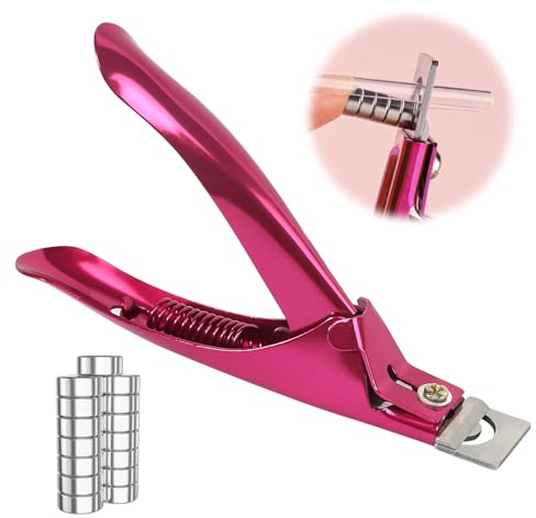 Nagelknipser Gelnägel mit 15 Magneten, Professional Nagelknipser für Kunstnägel Tip Cutter Nail Clipper Gelnägel Zubehör Nagel Zubehör Nagelschneider für Fake Nails Gel Nägel Künstliche Nägel (Rosa)