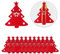 Ymxil 12St Besteckhalter Weihnachten Filz, Weihnachten Tischdeko Geschirr Bestecktasche Weihnachtsbaum Besteckhalter Weihnachts Messer Gabeln Löffel Halter für Weihnachten Party Tischdeko (Rot)