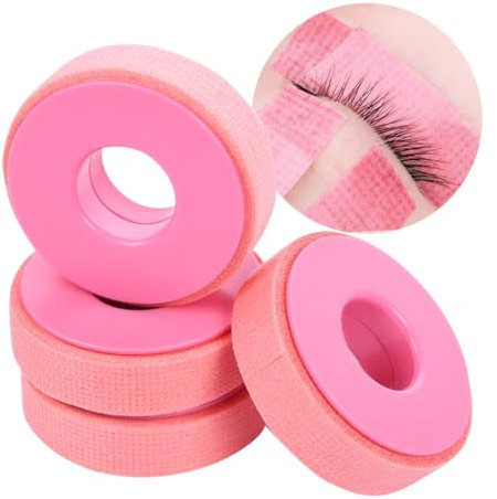 Lunamoon 4 Rollen Wimpern Tape Wimpernverlängerung Band mit Staubschutzplatte Wimpern Klebeband Isolations Micropore Lash Tape Wimpernband für Wimpernverlängerung (Band-Pink*4)