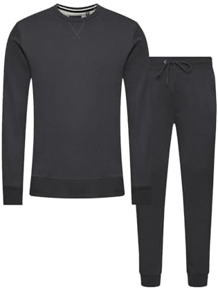 BRAVE SOUL Blank Tracksuit Sweatshirt & Joggers Set-Charcoal-Medium