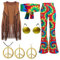 Generisch 80er 90er Jahre Outfit Damen, Netzshirt, Tank Top, Beinwärmer, Netzhandschuhe Kostüm Fasching 80er Jahre Rocker