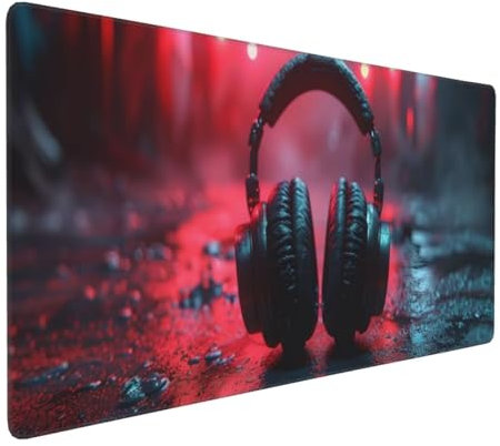 Headset Gaming Mauspad, Mousepad XXL 800x400x3 mm, Wasserdicht Anti-Rutsch Schreibtisch Mouse Pad verbessert Präzision und Geschwindigkeit, Gaming Zubehör für Home Zimmer Deko Q-251