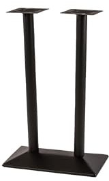 SAM Standfuß Doppelsäule Hoch | Metall schwarz lackiert | Tischfuß für Bartische inkl. Montageschrauben | Tischgestell für Stehtische | 40x70x110 cm