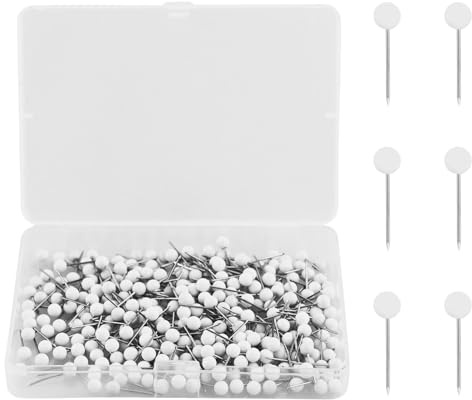 Reißnagel/Pins für Karten, Weiß Map Pins Rundkopf Stecknadeln mit Aufbewahrungsbox mit Kopf 1/8 Zoll Pinnadeln für DIY, 330 Stück