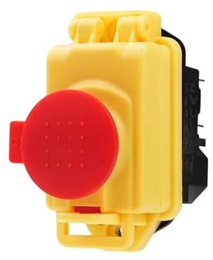 Wattive KJD17B Interruttore a Pulsante 220V On-Off, Interruttore di Sicurezza Magnetico Impermeabile IP55 Interruttore Bipolare 16A 250V 5 pin per Macchine da taglio, Perforatrici, Rettificatrici