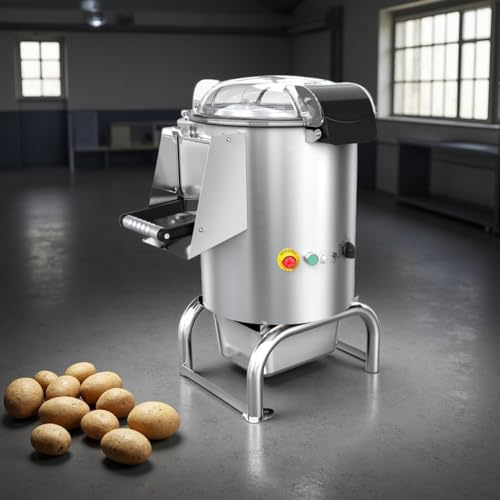 WEIMILOR Professional Automatic Peeling Machine for Vegetables - Electric Potato Peeler with 70-100kg/h Efficiency, 5kg/12L & 10kg/22L, 550W/750W for Food Processing 10kg/22L