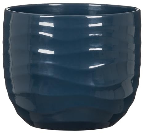 Scheurich Breeze Blumentopf aus Keramik, Blau, Ø 23,8 cm, H 20,3 cm