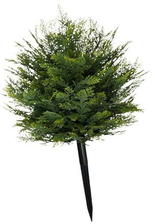 Baoblaze Artificial Topiary Tree Artificial Outdoor Plants Realistic Bushes Plant Shrubs Decorative Fake Trees Garden Stake for Front Porch Decor Courtyard Xmas Anniversary,Round Tree D