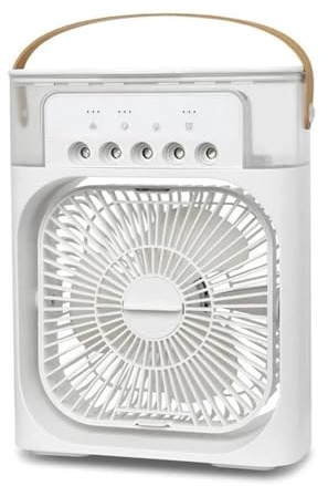 Climatiseur Portable 3 en 1, petit refroidisseur d'air domestique, veilleuses LED, humidificateur, réglage de l'air, ventilateurs pour la maison White