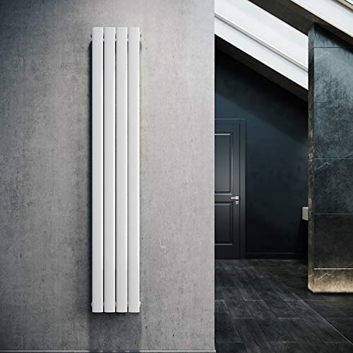 ELEGANT Design Flach Heizkörper 1800x308mm Weiß Paneelheizkörper Vertikal Mittelanschluss Einlagig