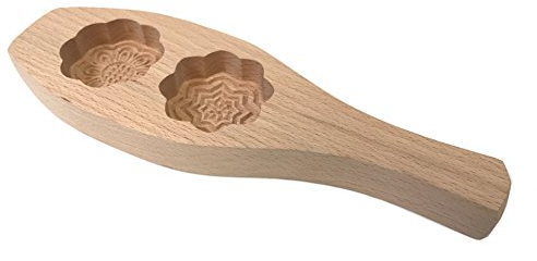 Kids DIY 2 Shapes Flower Wooden Wood Mould Moon Cake Bake Baking Kitchen Craft Tool