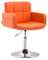 CLP Design Loungesessel LOS Angeles mit Kunstlederbezug | Höhenverstellbarer Esszimmerstuhl mit Trompetenfuß erhältlich, Farbe:orange