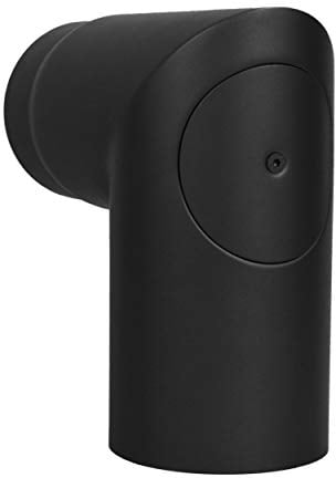 LANZZAS Ofenrohr Bogen 90° mit Tür (Spitzwinkel) - im Durchmesser Ø 150 mm - Farbe: schwarz - Rauchrohr/Knie-Bogen mit Reinigungsöffnung