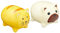 KitchenCraft Ceramic Dog and Cat-Shaped Novelty Salt and Pepper Shakers - Yellow / Beige (2-Piece Set)