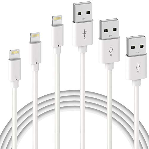 Quntis 3 Stück iPhone Ladekabel, 1 m, 2 m, 3 m, MFi zertifiziert, Lightning-Kabel, schnelles Laden für iPhone 13 12 11 Pro XS Max XR X 8 7 6S Plus / 8 7 6s 6 5 SE 5 C, Ladegerät für iPad/AirPods,