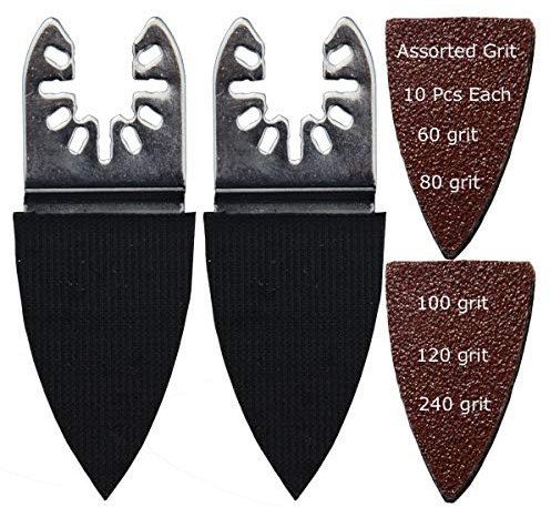 XXGO 52 Pcs Finger Oscillating Multi Tool Sanding Pads Accessories Kits Compatible with Bosch, Chicago, Craftsman, Dremel, Fein, Harbor Freight, Makita, Milwaukee, Porter Cable, Ridgid XG3052