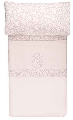 TOUS BABY - Juego de sabanas Home Kaos para la Cuna de tu Bebé. (Rosa, M 105x150 cm)