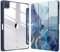 FINTIE Custodia per iPad Pro 11 2022/2021/2020/2018 (4ª/3ª/2ª/1ª Generazione) con Pencil Holder, Antiurto Sottile Leggero Posteriore Trasparente Cover Case, Ocean Marble