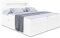 ALTDECOR Boxspringbett mit Matratze und Lattenrost, LED Boxbett, Topper, Polsterbett mit Bettkasten, Bett mit Stauraum H3-Matratze, Doppelbett, Springboxbett - ORGOL - 180x200 - Weiß Kunstleder