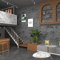 JSEVEM 60CM×9M Darker Grey Blue Concrete Wallpaper Peel and Stick 3D Industrial Cement Contact Paper Worktop Covering Matte Vinyl Wrap Sticky Back Plastic Waterproof Wall Sticker for Basement Bedroom