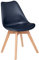 Atmosphera Créateur d'Intérieur - Chaise Baya Encre - Plastique et Hêtre - Salle à Manger, Cuisine, Bureau, Salon - Confortable Coussin Intégré