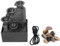 Buachois Schreibtisch Brunnen Deko Wasserfallbrunnen 17 x 8 x 12 cm 5V USB Netzteil 3 Schichten Kunstharz Mini Wasserfall Feng Shui Zimmerbrunnen mit Pumpe, ohne Batterien