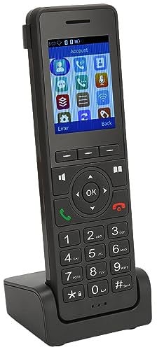 Schnurloses VoIP-Telefon, Festnetztelefon, Schnurloses Telefon, Tragbares WLAN-Telefon mit Fester Ladestation, Integriertem 2,4-G-WLAN, 2,4-Zoll-Farbbildschirm, Intelligente