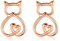 INFUSEU Ohrringe Katzen, 925 Sterling Silber Rose Gold Katze Ohrringe für Damen Süße Ohrstecker Katze Schmuck Hübscher Haustier Tier Winziger Knorpel Geschenke für Katzenliebhaber