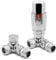 Chrome Corner Modern Thermostatic Radiator Towel Rail Valves Central Heating (Pair) 1/2 BSP