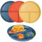 3pcs Divided Dinner Plates, Portion Control Divided Plates, 8.85 Unbreakable Divided Plates Compartment Plates, Divided Diet Plates Tray Reusable Dishes for Kids Children Adult, Microwave Safe