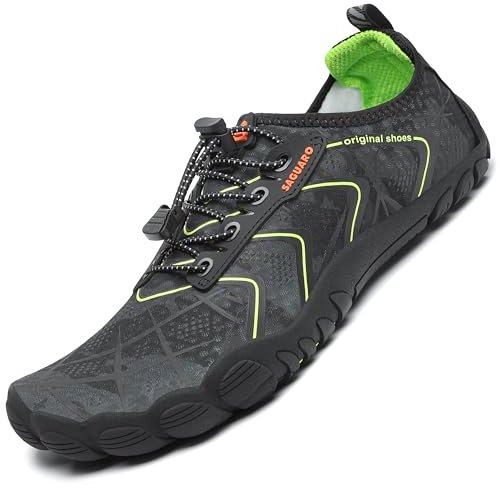 SAGUARO Chaussure Aquatique Homme Femme Chaussures d'eau Léger Respirant Chaussons de Sport Piscine Vert forêt GR.45